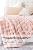 Evlen Home Collection Kürk Yorgan Çift Kişilik Dolgulu Peluş Yumuşak Wellsoft Çift Taraflı Yatak Örtüsü 3 Parça Set Loria - 4