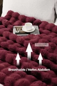 Evlen Home Collection Kürk Yorgan Çift Kişilik Dolgulu Peluş Yumuşak Wellsoft Çift Taraflı Yatak Örtüsü 3 Parça Set Loria - 10