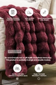 Evlen Home Collection Kürk Yorgan Çift Kişilik Dolgulu Peluş Yumuşak Wellsoft Çift Taraflı Yatak Örtüsü 3 Parça Set Loria - 9