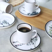 Keramika Keraart Çiçek Bahçesi Nordic Kahve Takımı 12 Parça 6 Kişilik 18938-39-40-41-42-43 - 1