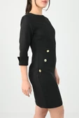Kadın Düğme Detaylı Elbise 5202-24 - 3