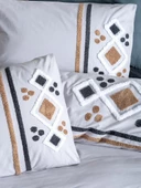 Cotton Box Puff Nakışlı Ranforce Çift Kişilik Nevresim Takımı Stesso Mavi - 2