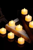 24 Adet Sarı Işıklı Led Mum El Mumu Tealight Piller Dahil Kullanıma Hazır - 4