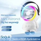 Polham 1500mAh Şarjlı RGB Işıklı Taşınabilir Süper Hızlı Serinletici Vantilatör, Masaüstü El Fanı - 5