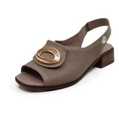 MAMMAMİA D22YS-1340 KISA KARE TOPUK DERİ KADIN SANDALET thumbnail 2