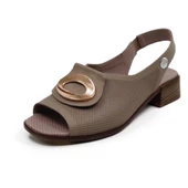 MAMMAMİA D22YS-1340 KISA KARE TOPUK DERİ KADIN SANDALET thumbnail 6