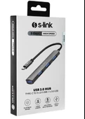 S-link SW-U324 3-USB2.0, 1-USB3.0 Type-C Metal USB Hub thumbnail 1