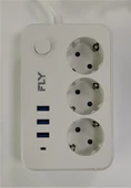 Fly 3406-01 3lü Anahtarlı 2.1A 3Usb Şarj Çıkışı 2mt Anahtarlı  Akım Korumalı Priz Çocuk Koruması thumbnail 2