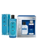 Rebul Sport Set Parfüm 100 ml + Deodorant Spray 150 ml + Aqua  Kolonya Cam Şişe 250 ML Özel Set - 2