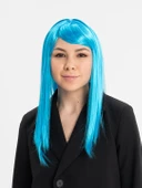 Açık Mavi Renk Uzun Düz Parti Peruğu thumbnail 1