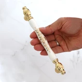 Pepuza Gerçek Porselen Altın Gold 160 mm Mobilya Mutfak Kulp Çekmece Dolap Kulplar Kulpu Kulbu - 3