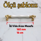 Pepuza Gerçek Porselen Altın Gold 160 mm Mobilya Mutfak Kulp Çekmece Dolap Kulplar Kulpu Kulbu - 2