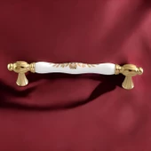 Pepuza Gerçek Porselen Altın Gold 160 mm Mobilya Mutfak Kulp Çekmece Dolap Kulplar Kulpu Kulbu - 5