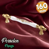 Pepuza Gerçek Porselen Altın Gold 160 mm Mobilya Mutfak Kulp Çekmece Dolap Kulplar Kulpu Kulbu - 1