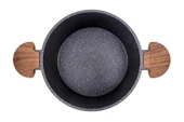 Febern Premium Bio Granit Alüminyum Döküm Nisch Tencere Seti (Siyah-Koyu Ahşap Kulp) - 10