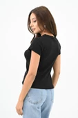 Kadın Kısa Kollu Basic T-shirt 1775-25 - 6