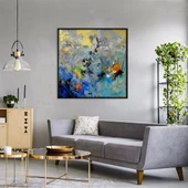 Shades Of Blue - Yağlı Boya Dokulu Tablo thumbnail 2