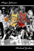 Magic Johnson & Michael Jordan - Kanvas Tablo thumbnail 2