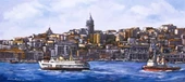 Haliç ve Galata Kulesi - Kanvas Tablo thumbnail 1