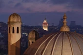 Galata Kulesi'nde Akşam - Kanvas Tablo - 1