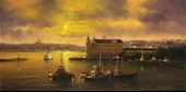 Haydarpaşa'da Gün Batarken - Kanvas Tablo thumbnail 1