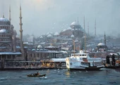 İstanbul'da Kar Var - Kanvas Tablo thumbnail 1