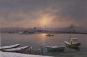 Karlı İstanbul Boğazı - Kanvas Tablo thumbnail 2