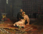 Korkunç İvan Oğlunu Öldürüyor - Kanvas Tablo - 1