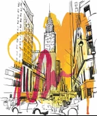 Chrysler Binası - Kanvas Tablo thumbnail 2