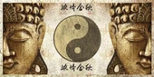 Yin Yang ve Buddha - Etnik Kanvas Tablo thumbnail 1