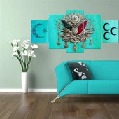 Osmanlı Arması 5 Parçalı Kanvas Tablo thumbnail 1