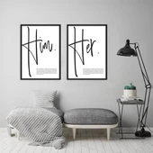Him Her Çerçeveli Poster Seti thumbnail 1