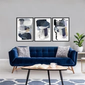 Soyut Mavi Çerçeveli Poster Seti thumbnail 1