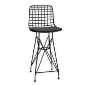 Knsz orta boy tel bar sandalyesi 1 li mağrur syhsyh 65 cm oturma yüksekliği mutfak bahçe cafe ofis thumbnail 3