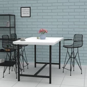 Knsz orta boy tel bar sandalyesi 1 li mağrur syhsyh kolçaklı 65 cm oturma yüksekliği mutfak bahçe cafe ofis thumbnail 1