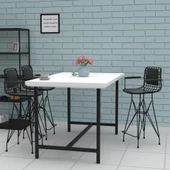 Knsz orta boy tel bar sandalyesi 1 li mağrur syhsyh kolçaklı sırt minderli 65 cm oturma yüksekliği mutfak bahçe cafe ofis thumbnail 1