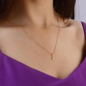 14 Ayar Altın P Harfi Taşlı Kolye Ucu 0,50 gr - 4