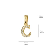 14 Ayar Altın C Harfi Taşlı Kolye Ucu 0,42 gr thumbnail 3