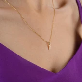 14 Ayar Altın I Harfi Taşlı Kolye Ucu 0,38 gr thumbnail 6