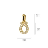 14 Ayar Altın Ö Harfi Taşlı Kolye Ucu 0,50 gr thumbnail 3