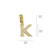 14 Ayar Altın K Harfi Taşlı Kolye Ucu 0,52 gr thumbnail 3