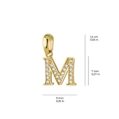 14 Ayar Altın M Harfi Taşlı Kolye Ucu 0,62 gr - 5