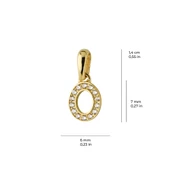 14 Ayar Altın O Harfi Taşlı Kolye Ucu 0,42 gr thumbnail 3