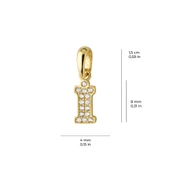 14 Ayar Altın İ Harfi Taşlı Kolye Ucu 0,45 gr - 5