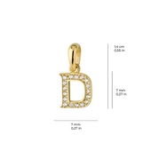 14 Ayar Altın D Harfi Taşlı Kolye Ucu 0,49 gr - 5