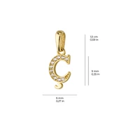 14 Ayar Altın Ç Harfi Taşlı Kolye Ucu 0,47gr thumbnail 3