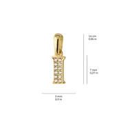 14 Ayar Altın I Harfi Taşlı Kolye Ucu 0,38 gr thumbnail 3