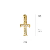 14 Ayar Altın T Harfi Taşlı Kolye Ucu 0,38 gr thumbnail 3