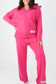 Kadın Büyük Beden Etiket Detaylı Kapüşonlu Eşofman Takımı 8077-24 - 12