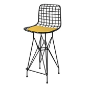 Knsz orta boy tel bar sandalyesi 1 li mağrur syhsrı 65 cm oturma yüksekliği mutfak bahçe cafe ofis thumbnail 1